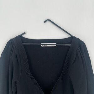 Zara Puff Elongated Long Sleeve Cinched Sweetheart Neckline Crop Top